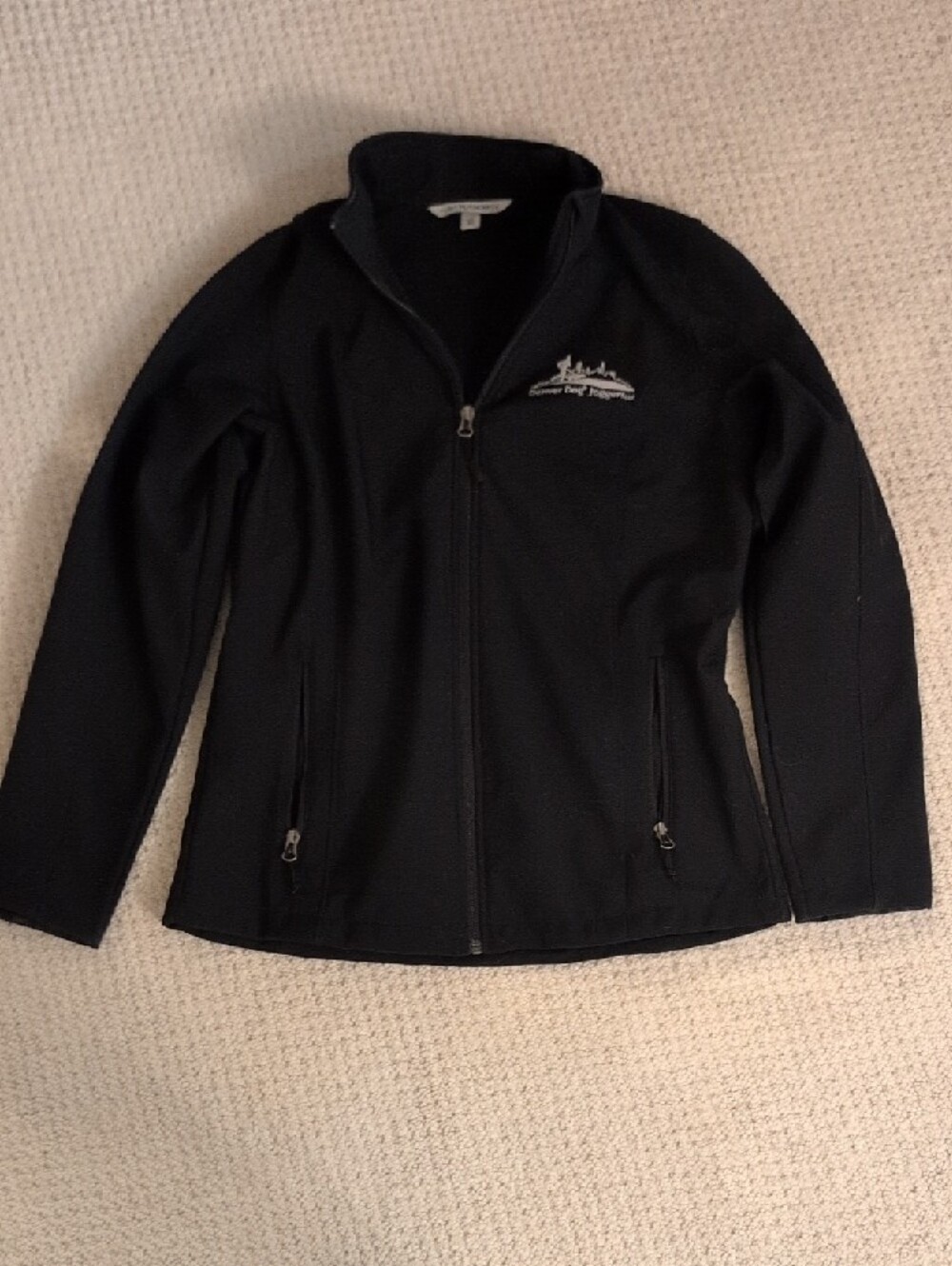 Black Zip-Up Jacket with Logo